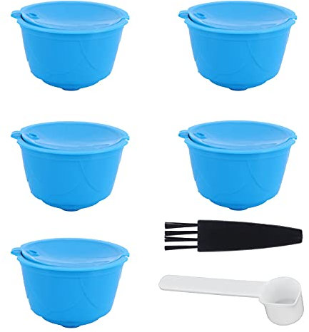 Kit de taza de filtro de cápsula de café recargable Cápsulas de cápsulas reutilizables de acero inoxidable con tapas reutilizables Accesorios compatibles para la máquina de café DOLCE GUSTO(2#)