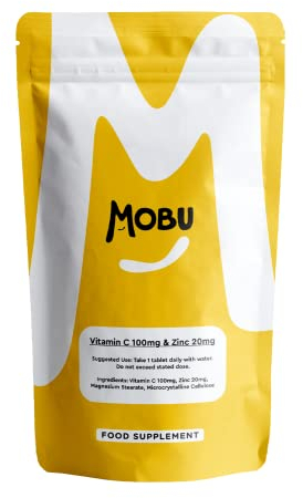 Vitamin C 100mg and Zinc 20mg 120 Tablets | High Strength Immune System Support | Vitamin C & Zinc Supplement | Vegan | GMP Approved | Letterbox Friendly | MOBU UK
