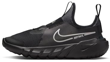 NIKE Unisex Kids Nike Flex Runner 2 Sneaker, Black Flat Pewter Anthracite Photo Blue, 4 UK Child