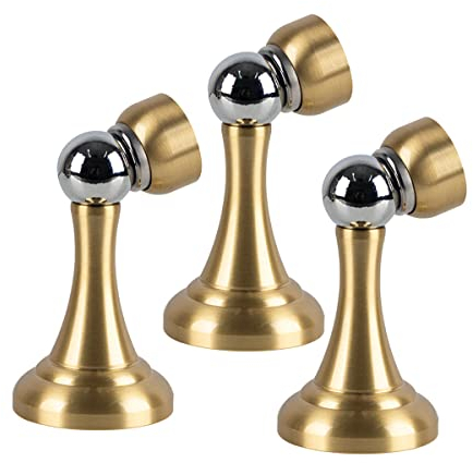 FREEDL Magnetic Door Stops Wall Mounted Heavy Duty Door Stop Solid Brass Door Holder Floor-Mounted Magnetic Door Catch Stopper Strong Magnetic Doorstops for Home Office (3)