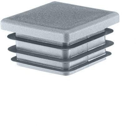 EMFA Lamellenstopfen 10x10 mm Grau – Kunststoff Vierkantstopfen für Vierkantrohre | Endkappen zur Rohrabdeckung - 4 Stück