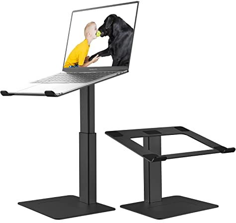 VECOFO Laptop Stand for Desk, Ergonomic Aluminum Laptop Stand Adjustable Height from 7-15, Sitting and Standing Laptop Riser for 10-17 Notebook (Black)