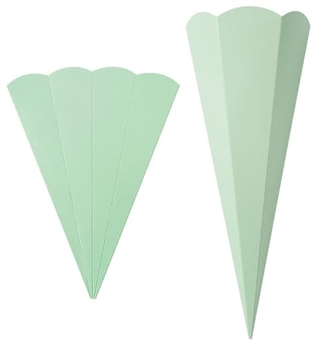 PAINT IT EASY NEU Geschwister-Schultüte Rohling mit Steckverschluß, Stabiler Karton 400g/qm, 6-eckig, 41 cm, 1 Stück, Mint