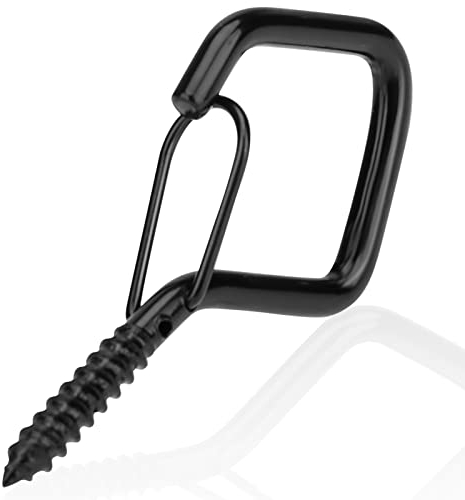 MOGADEE® 10 Stück Schraubhaken Schwarz, Schraubhaken mit Sicherung, Haken zum Schrauben, Deckenhaken, Hakenschrauben zum Aufhängen Pflanzenkörben Weihnachtsdekoration Christmas lights