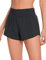 CRZ YOGA Damen High Waist Running Shorts Gym Sporthose Mesh Innenhose Schnelltrocknend Kurz Hose mit Zip Tasche - 6.4cm Schwarz 38
