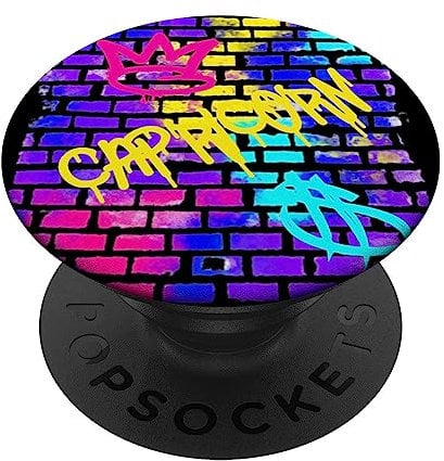 Capricorno Compleanno Zodiaco Retro 90s Graffiti Segno Trendy Rad PopSockets PopGrip Intercambiabile