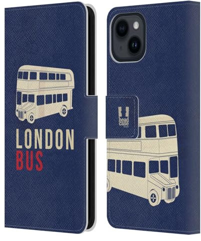 Head Case Designs London Bus Das Beste Von London Leder Brieftaschen Handyhülle Hülle Huelle kompatibel mit Apple iPhone 15