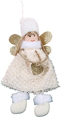 Yisawroy Weihnachten Plüsch Engel für Puppe Dekoration Weihnachtsengel für Puppe Neujahr Geschenke Dekor Weihnachtsbaum Hängende Ornamente