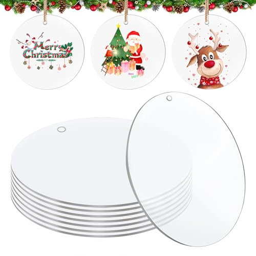 8 Stück Acrylscheibe Rund mit Loch, Klare Acrylplatten, 20cm Transparente Runde Acryl, Platten für DIY, Kuchen, Herstellung von Dekorativen Anhängern