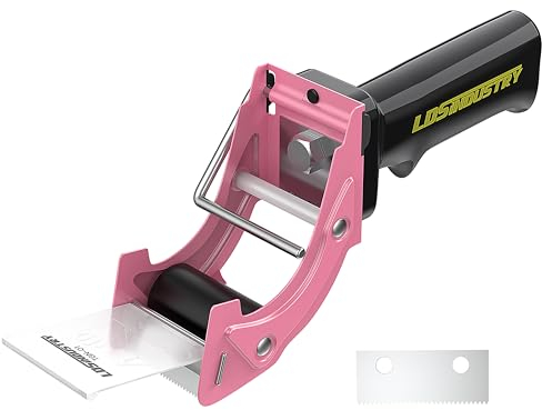 LDS Industry, Schnellwechsel-Klebebandabroller mit extra Klinge, 50 mm, leicht, ergonomisch, industriell, strapazierfähig, Handbandschneider für Karton, Verpackung und Kartonversiegelung, Orange