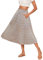 Hotouch Damen Plisseerock Lang Sommerrock Elegante Elastische Taille Midirock Sommer Chiffon Strandrock mit Taschen Gelb Blume Größe S