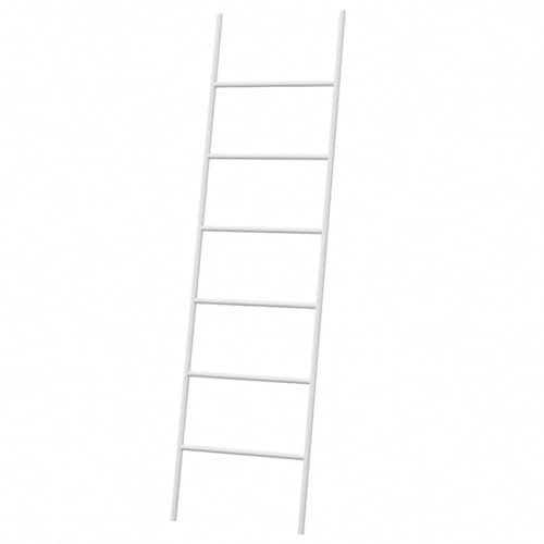 Towel Stand Blanket Rack 6 Tier Blanket Holder Blanket Ladder Rack Wall Mounted Metal Standing Towel Drying Storage Rack Towel Rack Free Standing Towel Ladder (Size : White)