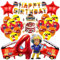 GAROMIA Feuerwehr Deko Kindergeburtstag 4 Jahre 52 Stück Feuerwehr Geburtstag Deko Set Feuerwehrmann Luftballons Tortendeko Feuerwehr Banner Deko 4 Jahre kindergeburtstag Party Dekoration