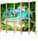 murando - Paravent Innen Raumteiler Holz Botanik Abstrakt 225x172 cm 5-teilig Japanische Trennwand Raumtrenner Room Divider Mobiler Sichtschutz Spanische Wand Raum Abtrennung Natur c-C-0088-bh-c