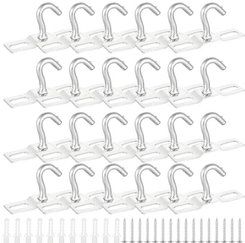 VIDETOL 50 Pcs Ceiling Hooks, 68mm Ceiling Light Base Plate Chandelier Hook, Heavy Duty Metal Ceiling Hanging Hooks with Screws for Lamps, Plants, Flower Basket, Ceiling Fans