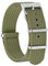 BISONSTRAP Nylon Uhrenarmband für Herren, Einteilige Militär Armband, 18mm, Armeegrün (Silberne Schnalle)