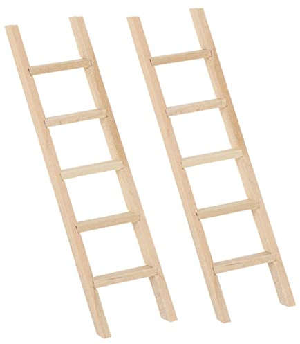 Milisten 2st Puppenhausleiter Outdoor-Pflanze Diorama-Leiter Mini- - Holzleiter Dekoration Außenleiter Miniaturen Zum Basteln Mini-hausleitern Feenhaus Hölzern Klein Strickleiter