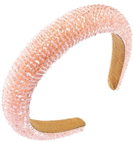 scicent Haarband Mädchen Vintage Strass-Stirnbänder Glitzernde Kristall Haarreif Barock Boho-Schmuck-Stirnband Breites Gepolstert Mode-Haarreifen für Damen Mädchen Hochzeit Braut Haarschmuck - 26821