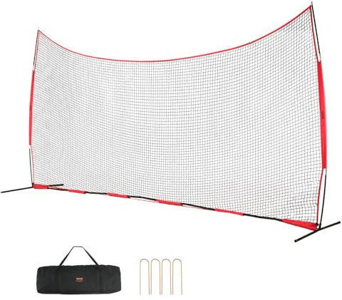 VEVOR Backstop-Netz, 620 x 140 cm Ballsport-Absperrnetz, Übungsausrüstung mit Tragetasche, Schutzschirm für Baseball-, Softball-, Lacrosse-, Fußball- und Hockeytraining, für den Garten
