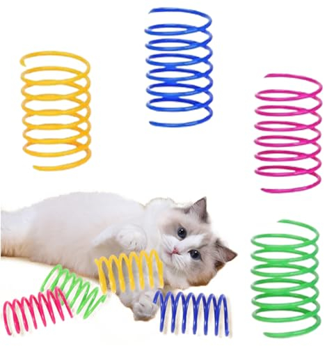 20 Stück Cat Spring Spielzeug,Kunststoff Spiralfedern,Spirale Katzen Spielzeug,Spielzeug Spiralfedern,Neuheit Haustiere Spielzeug, Bunte Spiralfedern,Spring Spirale für Katze