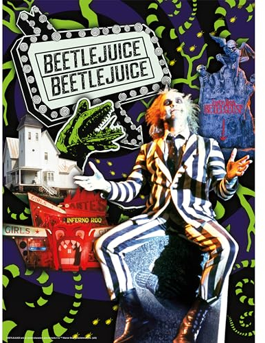 Aquarius Beetlejuice 500-teiliges Puzzle-Sarg-Box (500-teiliges Puzzle), blendfrei, präzise Passform, offizielles Lizenzprodukt von Beetlejuice und Sammlerstücke, 35,6 x 48,3 cm