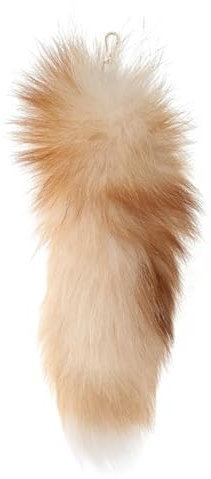 Jiqoe Bunter Fuchsschwanz-Schlüsselanhänger, lebendiger Taschenanhänger, auffälliges Accessoire, Plüschmaterial, geeignet für Taschen und Schlüssel, D Silber-Blau