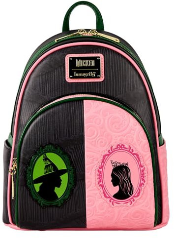 Loungefly – Wicked – Glinda und Elphaba Mini-Rucksack – Amazon-Exklusiv – Hochwertiges veganes Leder – Offizielles Merchandise – für Jungen, Mädchen, Männer und Frauen