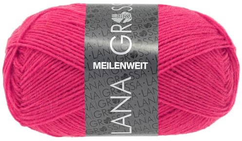 LANA GROSSA Meilenweit 50g | Sockenklassiker, waschmaschinenfest | Handstrickgarn aus 80% Schurwolle & 20% Polyamid | 50g Wolle zum Stricken & Häkeln | 210m Garn FB 1420