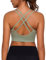 Leversic Sport BH Push up Cross Back Design Bustier Damen mit Gepolstert Ohne Bügel Damen-BHS mittelstarkem für Fitness Lauf Joggen, 1pc-Grün, M
