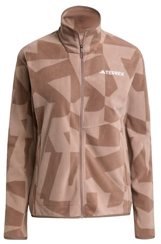 adidas Women's Terrex Multi Printed Full Zip Fleece Jacket, Earth Strata/Trace Brown, XL