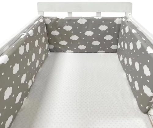 AZMAHT Chichoneras Cuna Transpirable Cuna De Bebé De Malla Transpirable Parachoques Cuna Protector de Cuna para Bebé Protector De Cabeza para Cuna Chichoneras Cuna Plegable,N01,150 * 30cm