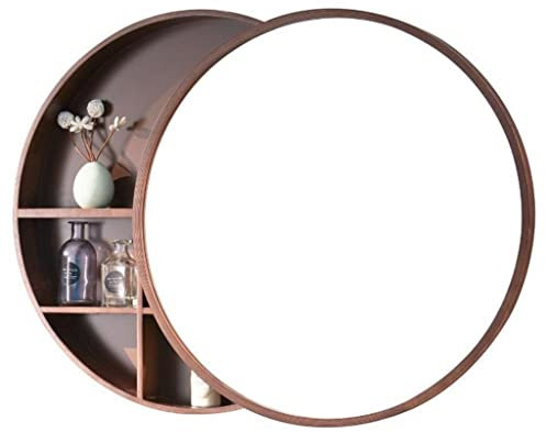 WLCNYL Armoire de Toilette Ronde coulissante à Gauche et à Droite, Armoire à Pharmacie au Dessus des Toilettes, Miroir de Salle de Bain avec Rangement