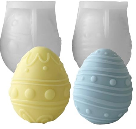Silikonform Ostern Eier, 2 Stück Silikonformen Gießformen Ostern, Gießformen Silikon Ostereier Gips zum Gießen Silikonform Ostereier Gipsformen zum Gießen Silikonform Hase für Osterdeko (D)