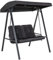 Outsunny Hollywoodschaukel 2-Sitzer Gartenschaukel mit Verstellbarem Dach, Kissen, Schaukelbank bis 220 kg Belastbar, für Garten, Balkon, Schwarz, 145 x 116 x 172 cm