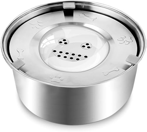 1L Wassernapf Hund Ohne Sabbern Edelstahl, Wassernapf Ohne Sabbern, Schwimmender Spender, Hund Mit Rutschfestem Boden, Leak-Proof Feeder für Welpen und Kätzchen Gesundes Trinkennken