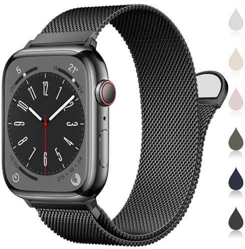 Original Milanese Loop Compatible with Apple Watch Straps 38mm 40mm 41mm 42mm 44mm 45mm 46mm 49mm Women & Men, Magnetic Clasp Adjustable Metal Bands for iWatch Series 11 10 9 8 7 6 5 4 2,Ultra 3,SE 3