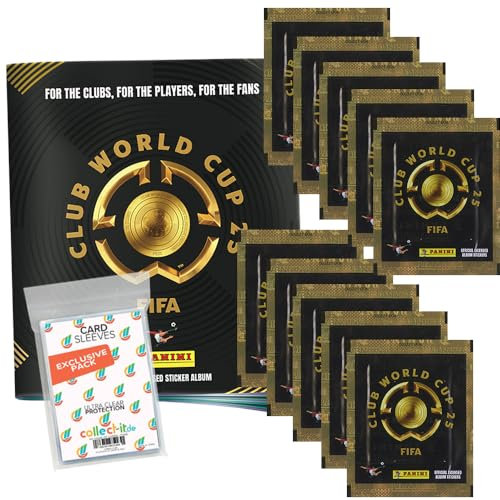 Bundle mit FIFA Club World Cup 2025 - Sammelsticker - 1 Album + 10 Tüten + Exklusive Collect-it Hüllen