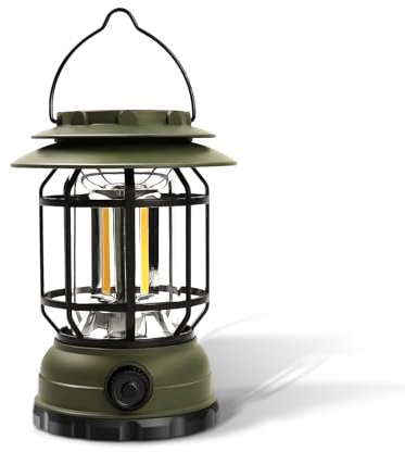 EXTRASTAR Linterna de Camping Recargable 120LM con USB Tipo-C - Luz Cálida Ajustable,para Camping, Luz de Emergencia, Senderismo,Negro