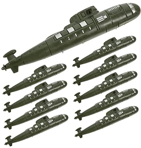 Milisten Lot de 10 Maquettes De sous-Marin Modèle De sous-Marin Militaire Rétro Mini Jouets De Bateau pour Salon Bureau Chambre Décor De Table Et Aménagement Paysager