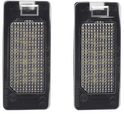 Yoegerery 2 Pcs License Plate Lamp Taillight License Number Plate Light LED for VW Golf Mk6 Mk7 Plus Je-tta MK6 Polo Touareg Mk2 Tiguan Touran Sharan Rear Number Plate Light Lamps for Passat B6 B7