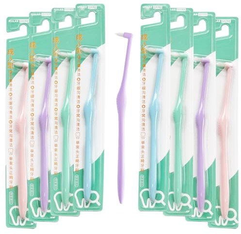 8 Stück Einbüschelzahnbürste, Weich Einbüschelbürste für kieferorthopädische Zahnspangen und gründliche Reinigung zwischen den Zähnen Tuft Zahnbürste