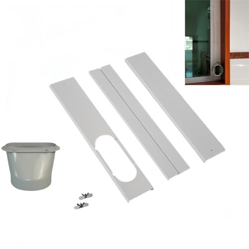 Kit de ventilación de aire acondicionado de puerta corredera, sello de ventana de aire acondicionado portátil, longitud ajustable fácil de instalar y desmontar placa de sellado de ventana, sello (A)