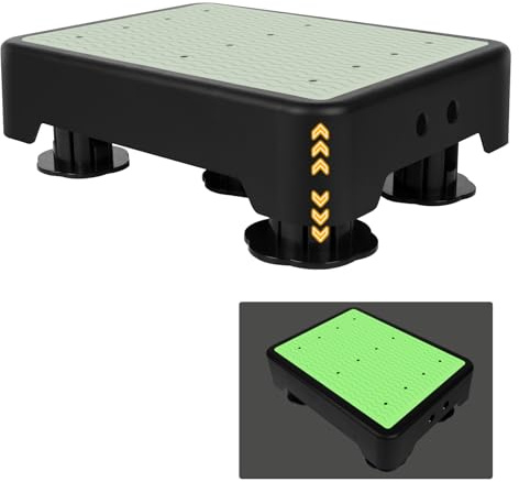Adjustable Step Stool for Adults, Noctilucent Bed Step Stools, 250KG Capacity Anti Slip Step Platform Indoor and Outdoor for Seniors, Wide Step Stools Elderly Assistance for Kitchen, Bathroom, Bedside