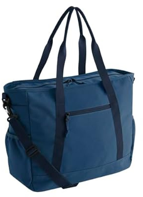 BagBase Ramble Tote – Reisetasche aus recyceltem Polyester mit Reißverschlusstasche vorne, Netzstoff und elastischen Seitentaschen, zwei Griffen, verstellbarer Schultergurt, hergestellt zur Dekoration