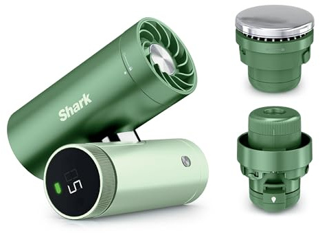 Shark ChillPIll 3-in-1 Personal High-Speed Fan, Matcha FA022UKGN | Ultra-Fine Mist and InstaChill System, Includes 3 Cooling Attachments, Travel-Friendly Design