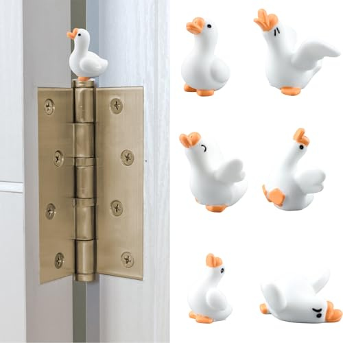 UFURMATE Scharnierkopf, Heimdekoration, magnetisch, niedlich, Mini-Gans, dekorative Topper für Scharniere, kreative Cartoon-Scharnierköpfe, Magnete, Ornamente (Gans), 6 Stück