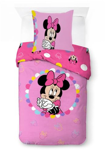 Jay Franco Kids Disney Minnie Mouse Bettwäsche-Set – Superweiche Bettwäsche mit Kissenbezug, NUR BEZUG, Bettdecke Nicht enthalten, Mehrfarbig, 2-teilig, Einzelbett