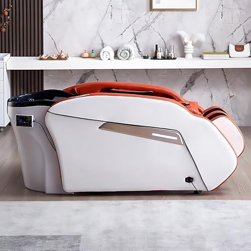 Table De Massage Head Spa avec Shampoing Intégré, Équipement De Massage Complet du Corps Au Design Ergonomique, avec Circulation d'eau Et Éclairage D'Ambiance Futuriste.