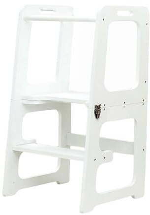 LVSEWOA Escabeau en Bois avec rambarde et Tableau Noir, escabeau Pliant pour Usage intérieur/extérieur, capacité de Charge de 150 kg