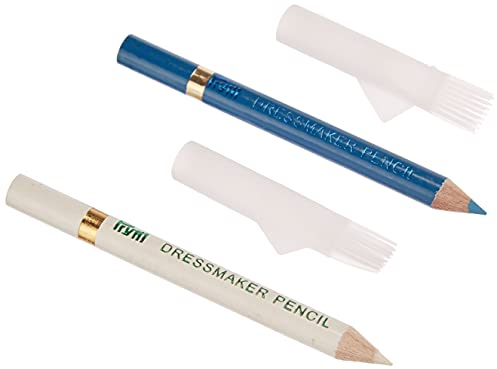Prym 611626 weiß/blau Kreidestifte + Bürste, Holz, 2 Stück (1er Pack), 2